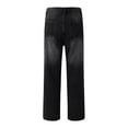 thumbnail image 4 of HSMQHJWE Bootcut Jeans for Women Stretchy Mid Rise Double Button Wash Solid 90s Straight Leg Jeans, 4 of 5