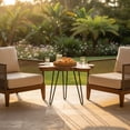 thumbnail image 5 of Natural Teak Live Edge Coffee Table 31.5" x 31.5" x 21" with Hairpin Legs Rustic Side Table for Living Room Bedroom Sturdy Real Wood End Table, Easy to Assemble, 5 of 9