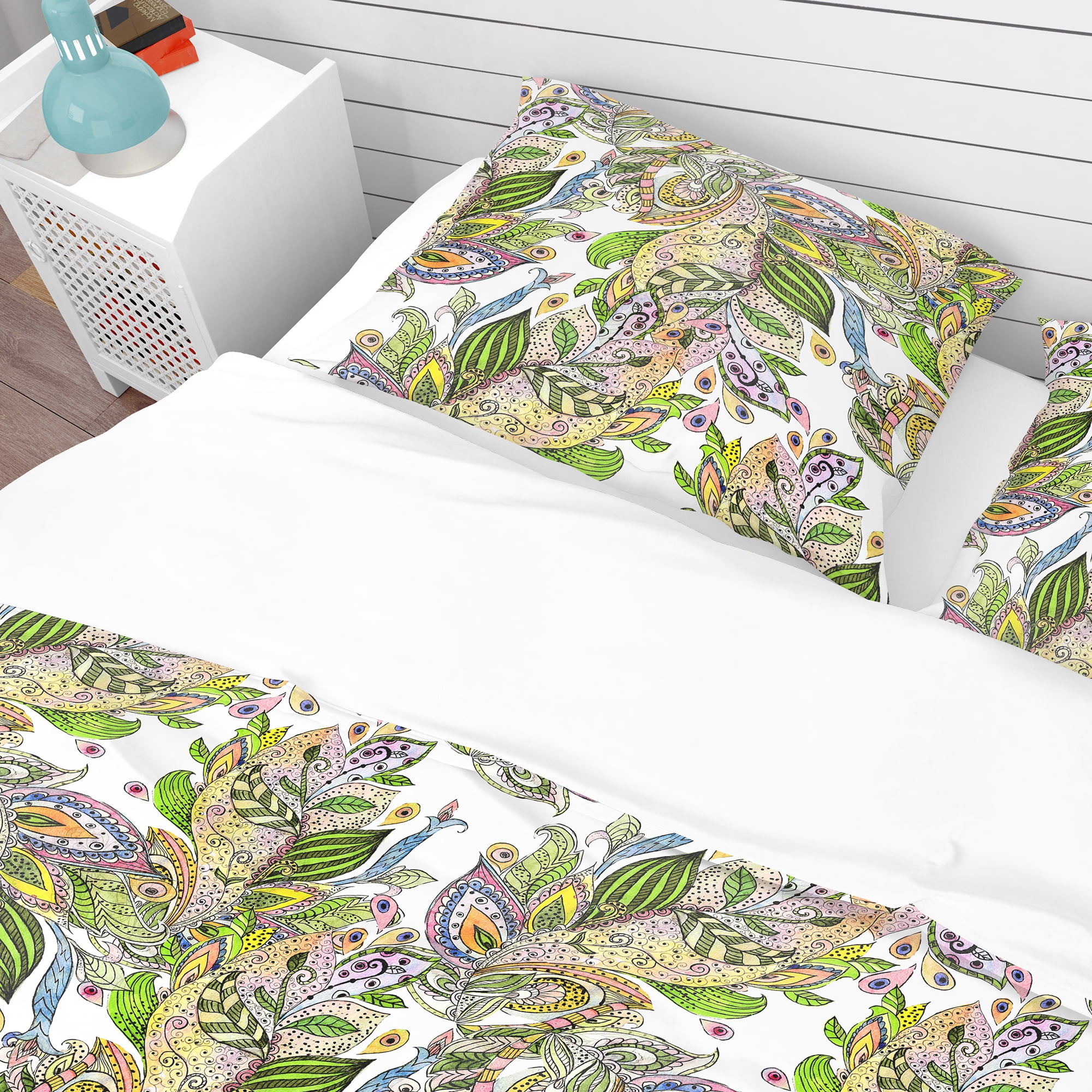 Designart 'Texture Watercolor Abstract Pattern' Bohemian & Eclectic Duvet Cover Set