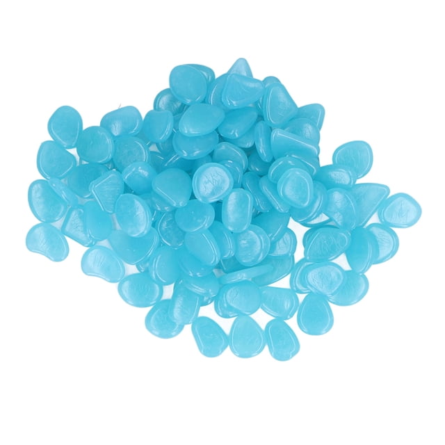 Piedras luminosas para exteriores, piedras luminosas fluorescentes de colores para senderos de jardín, patios, pasarelas, etc., 200 unidades por bolsa, color azul claro