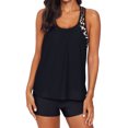 thumbnail image 1 of Women's Leopard Print Insert Racerback Tankini Set, 1 of 3