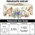 thumbnail image 3 of Mindunm Easter Tablecloth Round 60 Inch Spring Floral Tablecloth Polyester Fabric Bunny Eggs Flowers Butterfly Pattern Table Cover Decorative for Kitchen Party Dinner Outdoor/Indoor Mother''s Day, 3 of 6