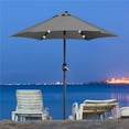 thumbnail image 5 of Yaheetech 7.5FT Outdoor Patio Umbrella with 6 Ribs and 18 LED Solar Lights, Gray, 5 of 7