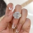 thumbnail image 3 of Veda Jewel Elegant 14K White Gold Plated Three Stone Engagement Ring - 1.9 Ct Radiant Cut Lab-Created Simulated Diamond Solitaire for Women - Ideal Wedding, Promise & Anniversary Ring, 3 of 3