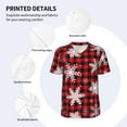 thumbnail image 4 of Balery Snowflakes On A Buffalo Plaid Baseball Jersey for Men Casual Button Down Shirts Short Sleeve Active Team Sports Uniform-3X-Large, 4 of 9