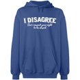 thumbnail image 2 of OXI Hoodie Sweatshirt - I Disagree, Basic Casual Hoodie for Men's and Women Fleece Hoodie Long Sleeve - Indigo Blue Large, 2 of 3