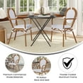 thumbnail image 4 of Emma + Oliver Set of Two Indoor/Outdoor Stacking Thonet Bistro Style Chairs with Arms, White & Gray PE Rattan Seat and Nat Bamboo Finished Metal Frame, 4 of 17