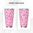 thumbnail image 3 of Daiia Breast Cancer Ribbons Awareness Printed 20oz Insulated Coffee Cup with Straw Topper, Fully Spill Proof Travel Coffee Mug, Stainless Steel Tumbler for Work Home Outdoor Car-Without Straw, 3 of 8