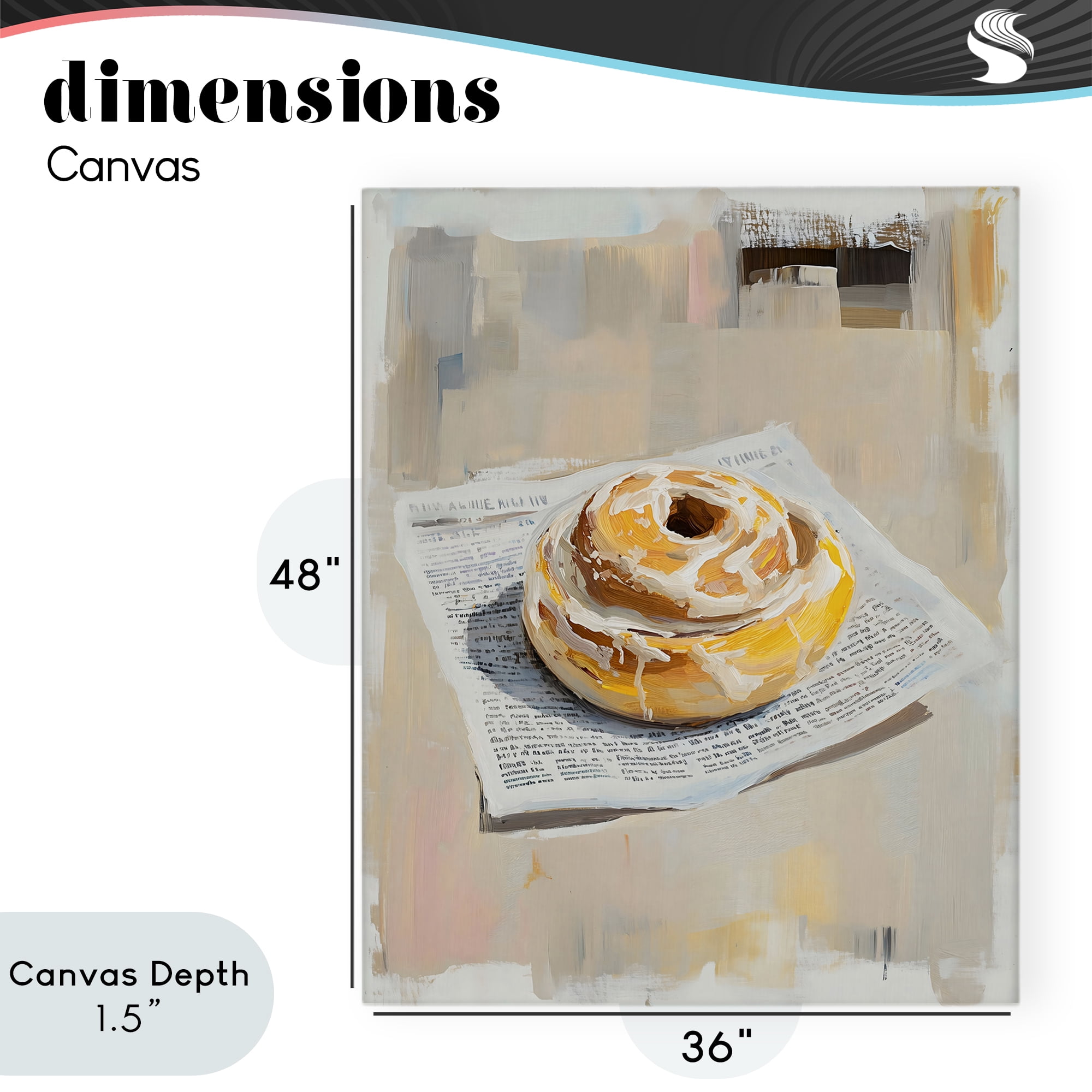 Stupell Industries Cinnamon Roll & Morning Paper Canvas Wall Art, design by The Prints Vibe