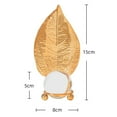 thumbnail image 7 of Travelwant Gold Leaf Sculpture Statue with Clear Crystal Ball Sphere Metal Leaf Decorations, Golden Leaf Stand in Gift Package, Home Desktop Decorations, 7 of 7