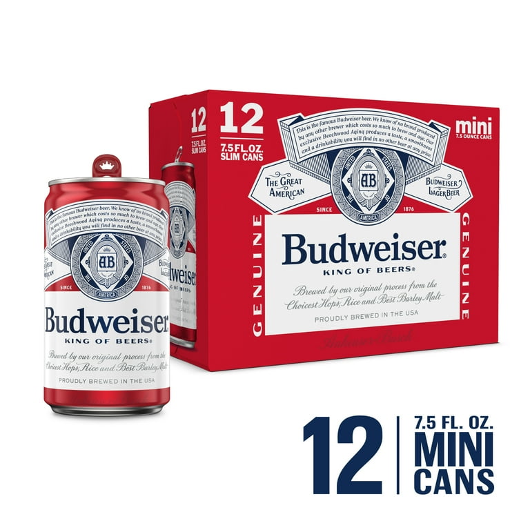 Budweiser, American Lager Beer, 12 pack, 7.5 fl oz Aluminum Cans
