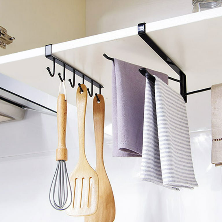 DIY Under Cabinet Storage Rack For Hanging Kitchen Utensils