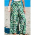 thumbnail image 2 of CUPSHE Women Pants Abstract Pritn Wide Leg Loose Fit Waist Tie Long Pant Casual Beach, 2 of 5