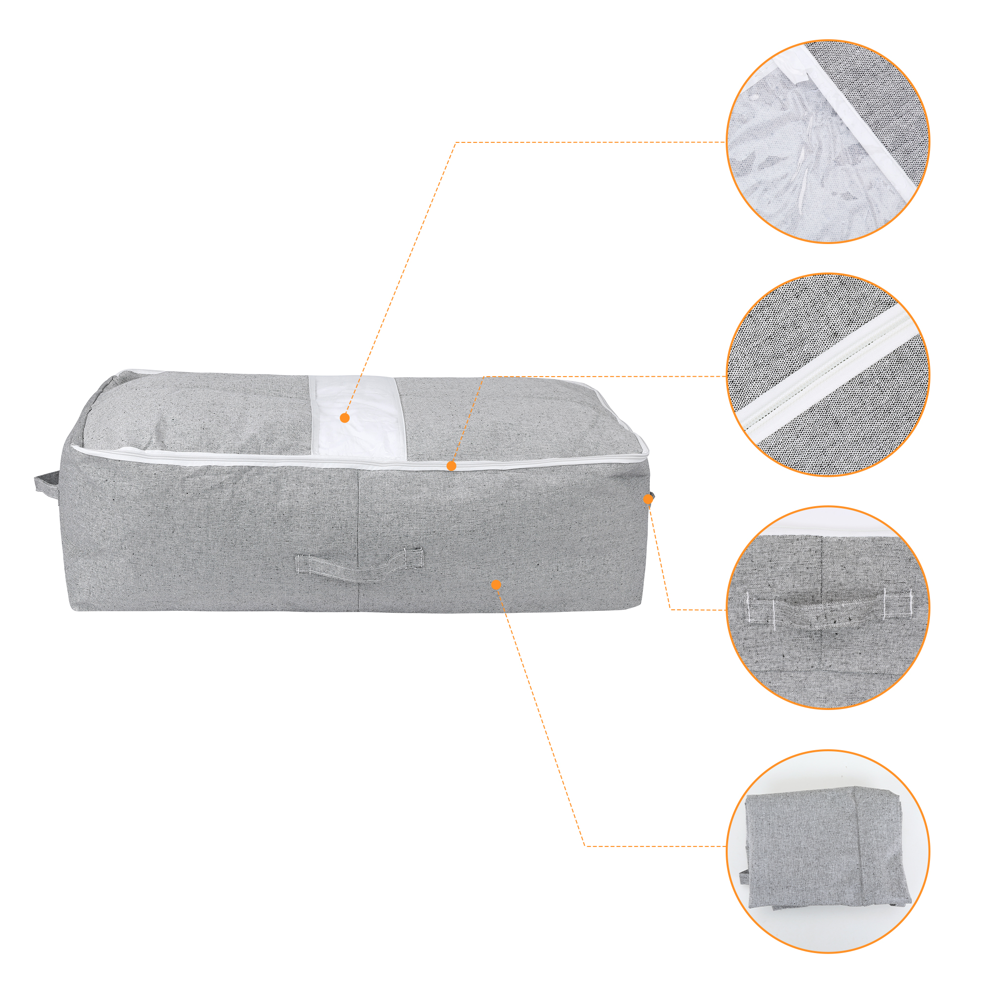 Unique Bargains 1 Pack Clothes Storage Bags Moving Bags Grey 31*19*10in