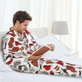 thumbnail image 4 of Mens Pajamas Set, red food Button Down Long Sleeve Loungewear Sleepwear Pjs sets for Men, 4 of 5