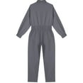 thumbnail image 5 of Kaerm Girls Zipper Front Coverall Stand Collar Flight Suit Mechanic Jumpsuit Halloween Costume 5-16 Years Gray 14, 5 of 6