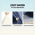 thumbnail image 5 of Blue Pet Teepee, 23.6 in / 60 cm Small Dog Tent & Cat Bed with Removable Cushion, Plush Top, Foldable Pet Tent for Indoor and Outdoor, Portable Dog House with Wooden Frame, Easy to Assemble, 5 of 8