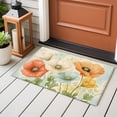 thumbnail image 6 of Rectangle Rug 2x3ft Area Rug, Summer Poppy Flower Plant Area Rugs for Living Room Bedroom, Watercolor Bloom Floral Floor Mat Non-Slip Non-Shedding Carpet Indoor Accent Rugs, 6 of 9