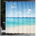 thumbnail image 4 of JOOCAR Ocean Shower Curtain,Tropical Carribean Sea Shore Sand Beach Polyester,with Hooks,72x72inch, 4 of 6