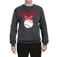 thumbnail image 2 of Wild Bobby, Cute Baseball Mom Ribbon Gift, Mother's Day, Unisex Crewneck Graphic Sweatshirt, Charcoal, Small, 2 of 3