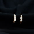 thumbnail image 3 of Rosec Jewels Three Stone Earrings for Women - Certified Moissanite Hoop Earrings for Mom, 18K Yellow Gold, 3 of 6