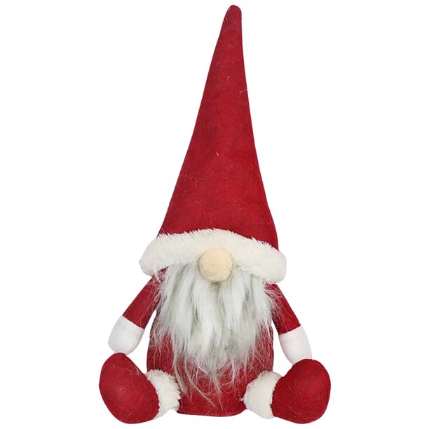 Kearding Muñeca sin rostro hecha a mano de tela, tela decorativa de Navidad, adorno de Papá Noel Kits de decoración para fiestas rojo Kearding HA000596-03