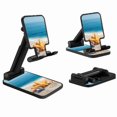 thumbnail image 2 of WIRESTER Black Foldable Phone Stand for Desk, Adjustable Portable Cell Phone Holder for iPhone 17, 16, 15, 14 and Android Smartphones - Seashells On The Beach, 2 of 6