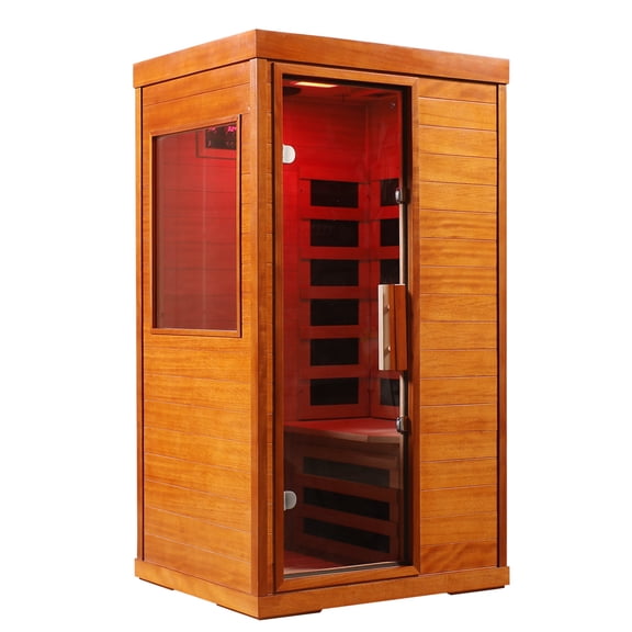 Far Infrared Sauna 1 Person Canadian Hemlock 1-Count L