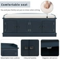 thumbnail image 5 of Aukfa Storage Bench with 4 Doors and Adjustable Shelves - Shoe Bench with Removable Cushion for Living Room - Antique Navy, 5 of 8