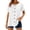 White, variant on Women's Cotton Linen Top, Short Sleeve Round Neck Button Down Long Length Cardigan, Cute & Casual Summer Shirt for Layering, Beach Cover Up, and Vacation Wear-Blackish Green
