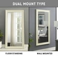 thumbnail image 3 of Naomi Home Framed Floor Mirror, 65"LX31"W Full Length Mirror for Home, Leaning Mirror, Full Body Mirror For Bedroom, Large Mirror With Faux Wood Frame, Wall Mirror/Floor Mirror For Living Room- Cream, 3 of 10