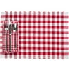 Mainstays Gingham Placemat & Napkin Set, Red and White