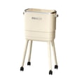 thumbnail image 1 of Cubo de basura con ruedas de doble capa resistente con A, ideal para la oficina, la cocina, Blanco, 1 of 9