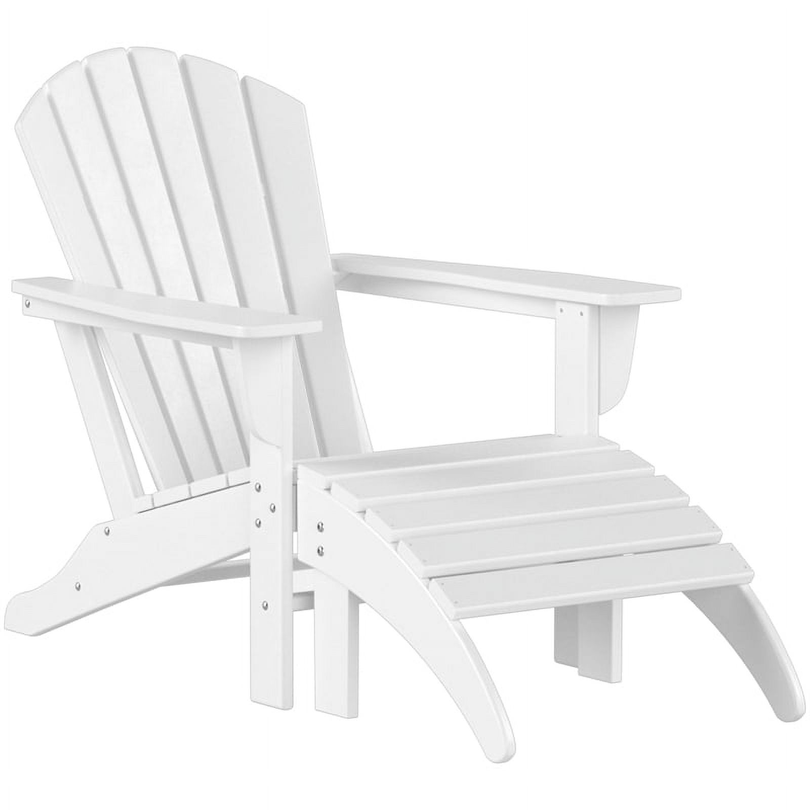 Portside 5-Piece Set Classic Adirondack Chair with Ottoman and Round Side Table - image 4 of 8