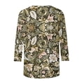thumbnail image 5 of LEKWK Boho Tops for Women Paisley Floral Print Vintage Tees Round Neck Casual Shirts 3/4 Sleeve Art Graphic Vacation outfits, 5 of 5