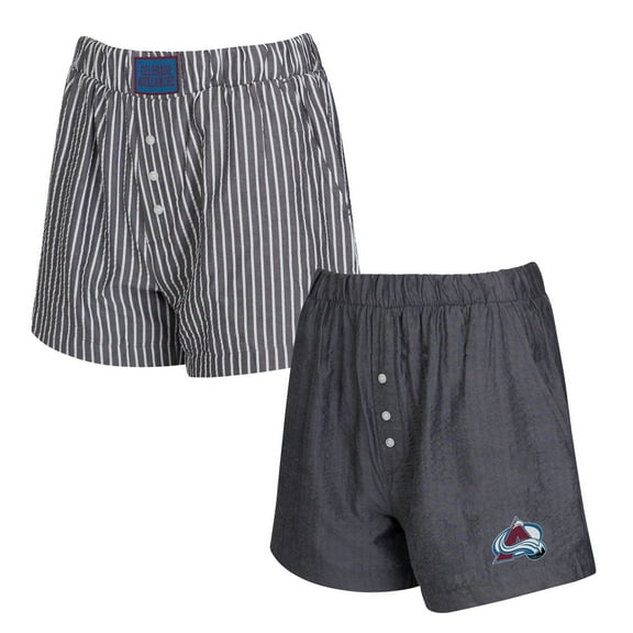 Women's Concepts Sport Charcoal Colorado Avalanche Two-Pack Boxer Shorts Set