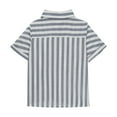 thumbnail image 5 of Coerni Girls Striped Shirts Short Sleeve Summer Kids Cotton Linen Shirt Aesthetic Button Down Loose Tops Lapel Fashion, 5 of 7