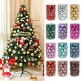 thumbnail image 4 of 12/24/34 piezas de bolas navideñas de oro rosa para decoración de jardín, hogar, árbol de Navidad, adornos colgantes, decoración navideña, Año Nuevo, Navidad, 4 of 5
