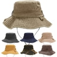 thumbnail image 4 of CoCopeaunt Men Women Wide Brim Bucket Hat Cowboy Hat Sun Protection Sun Hat Retro Fashion Fisherman Hat Caps Foldable Outdoor, 4 of 4