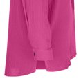 thumbnail image 6 of Tdoqot Womens Oversized Button Down Shirts- Casual Fall Long Sleeve Cotton Boyfriend Blouse Hot Pink Size S, 6 of 9