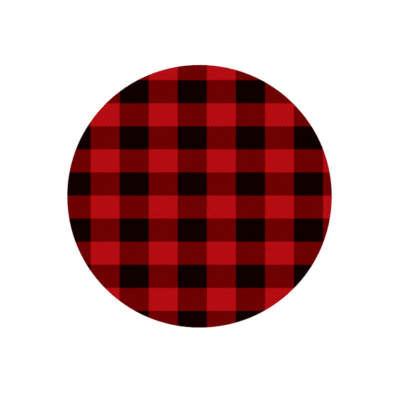 Red Plaid Edible Icing Image for 2 inch Round for CupCake/Cookie