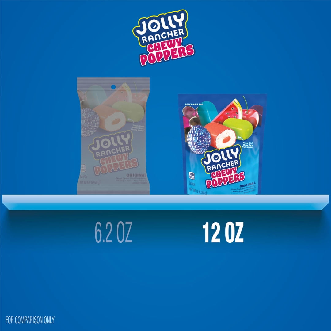 JOLLY RANCHER Chewy Poppers Original Fruit Flavored Candy Bag, 12 oz