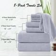 thumbnail image 2 of Jessy Home 8 Piece Towel Set Oversized Soft Cozy Towels 600 GSM Light Purple Plush Towel Set, 2 of 8