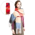 thumbnail image 5 of Fashion Plaid Blanket Scarf Women Long Scarves Warm Winter Checked Shawl Red, 5 of 7