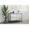 thumbnail image 3 of Elegant Decor Beau 34" Metal Acrylic and MDF Mirrored 5-Drawer Chest in Black, 3 of 3