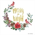 thumbnail image 3 of Seven Trees Design 20x20 Black Modern Framed Museum Art Print Titled - Merry and Bright Wreath with Cardinals, 3 of 5