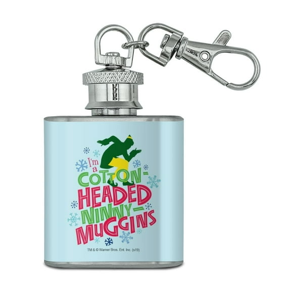 Elf Movie Cotton-Headed Ninny-Muggins Stainless Steel 1oz Mini Flask Key Chain