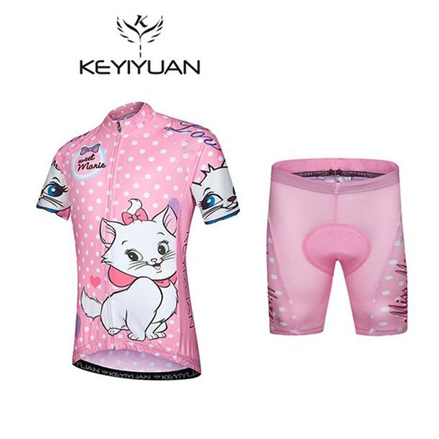 KEYIYUAN-ropa de Ciclismo de alta calidad para niños y niñas, conjunto de Jersey de manga corta para montar en bicicleta de montaña qiuyongming unisex
