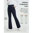 thumbnail image 2 of BALEAF Womens Yoga Dress Pants Work Bootcut with 4 Pockets Business Leggings Stretch High Waisted Slacks Casual 30" Navy Blue M, 2 of 7