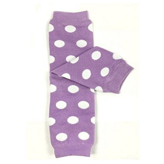 ALLYDREW Stripes, Polka Dots & Chevron Baby Leg Warmer & Toddler Leg Warmer for Boys & Girls, Purple & White Polka Dots